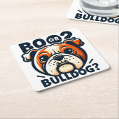 かわいい子どもだましのブルドッグ：アポップ・アートのートハロウィーン スクエアペーパーコースター (アングル)