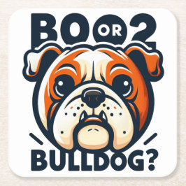 かわいい子どもだましのブルドッグ：アポップ・アートのートハロウィーン スクエアペーパーコースター