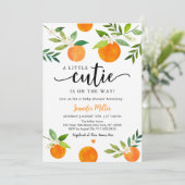 かわいい子どものためのグリーンと花のベビーシャワー 招待状 (スタンド正面)