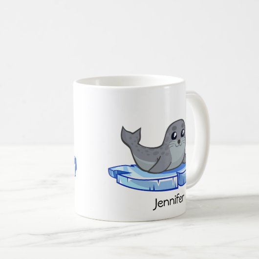 かわいい子どものアシカの漫画の子供 コーヒーマグカップ (正面右)