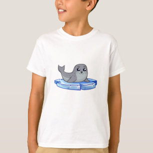 かわいい子どものアシカの漫画はワイシャツをからかいます Tシャツ