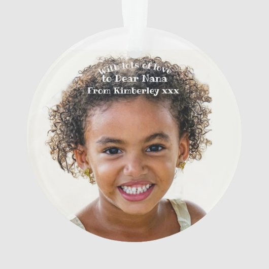 かわいい子どもの写真おばあちゃんのギフトオーナメント オーナメント (裏面)