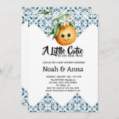 かわいい子どもの地中海ベイビーシャワー 招待状 (正面/裏面)