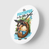 かわいい子どもの聖書の壁掛け時計 ラウンド壁時計 (傾斜)