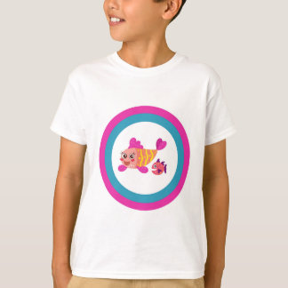 かわいい子どものTシャツ2匹の漫画魚 Tシャツ