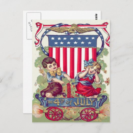 かわいい子どもアメリカンシールド砲 ポストカード (正面/裏面)