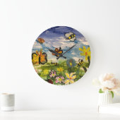 かわいい子どもアート ラージ壁時計 (ホーム)