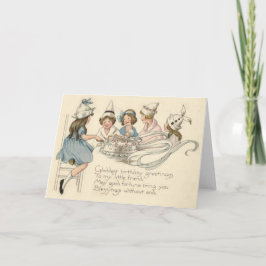 かわいい子どもカッティングお誕生日ケーキパーティー カード