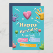 かわいい子どもキッド誕生日おもしろいパーティの招待状 招待状 (正面/裏面)