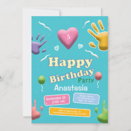 かわいい子どもキッド誕生日おもしろいパーティの招待状 招待状