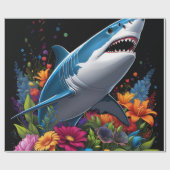 かわいい子どもサメ ラッピングペーパー (フラット)