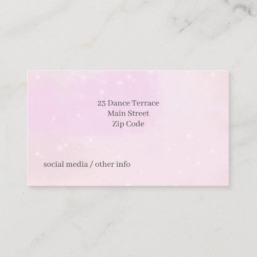 かわいい子どもダンスバレエ教室ビジネスカード 名刺 (裏面)