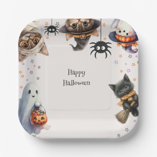 かわいい子どもハローウィンパーティ ペーパープレート (正面)