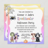 *かわいい子どもハローウィンパーティ 招待状 (正面/裏面)