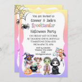 かわいい子どもハローウィンパーティ 招待状 (正面/裏面)