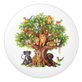 かわいい子どもベビーユニセックスジャングル動物 セラミックノブ (正面)