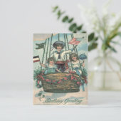 かわいい子どもホットエアバルーンバラ ポストカード (スタンド正面)