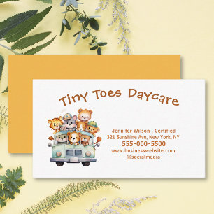 かわいい子ども保育保育サファリジャングル動物 名刺