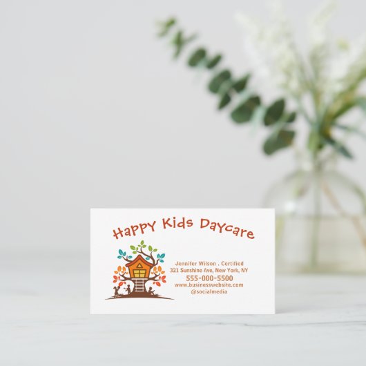 かわいい子ども保育園育児 名刺 (スタンド正面)