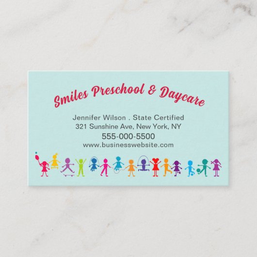 かわいい子ども保育所 名刺 (正面)