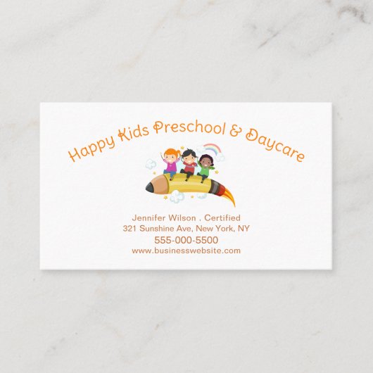 かわいい子ども保育所 名刺 (正面)