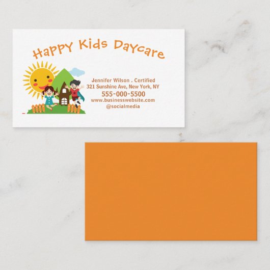 かわいい子ども保育所 名刺 (正面/裏面)