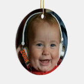 かわいい子ども写真クリスマス セラミックオーナメント (右)