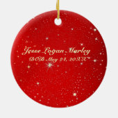 かわいい子ども写真クリスマス セラミックオーナメント (裏面)