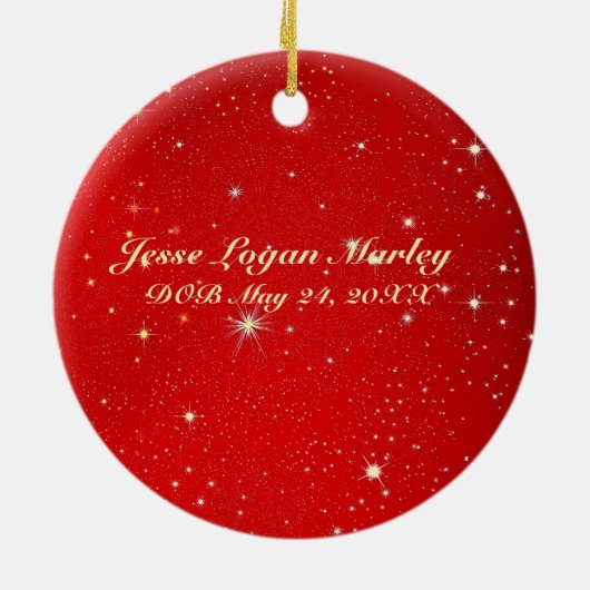 かわいい子ども写真クリスマス セラミックオーナメント (裏面)