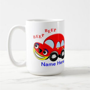 かわいい子ども向け漫画の車ビープ音 コーヒーマグカップ