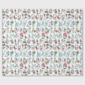 かわいい子ども子供部屋ABC |アルファベットパターン ラッピングペーパー (フラット)