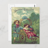 かわいい子ども忘れカートバラ-Me-Not ポストカード (正面/裏面)