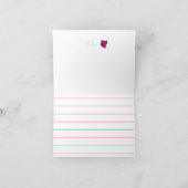 かわいい子ども文房具ピンクのレディバグ折り女の子 ノートカード (内部)