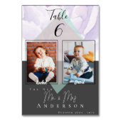 かわいい子ども時代の新郎新婦の写真 | 結婚s テーブルナンバー (裏面)