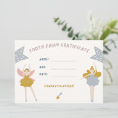 かわいい子ども歯の妖精の証明書 招待状 (スタンド正面)