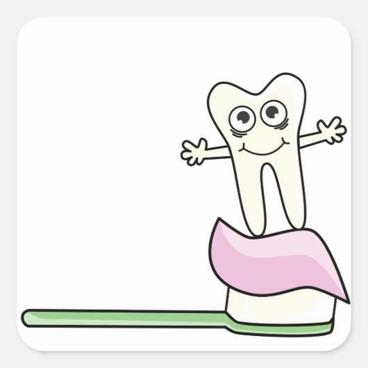 かわいい子ども歯科医 スクエアシール (正面)