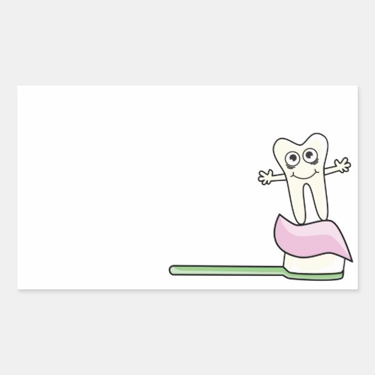 かわいい子ども歯科医 長方形シール (正面)