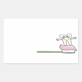 かわいい子ども歯科医 長方形シール