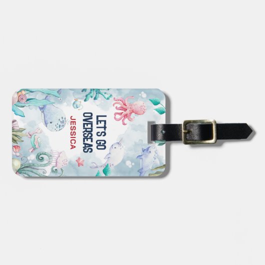 かわいい子ども海外行こう'海旅行 ラゲッジタグ (正面横)