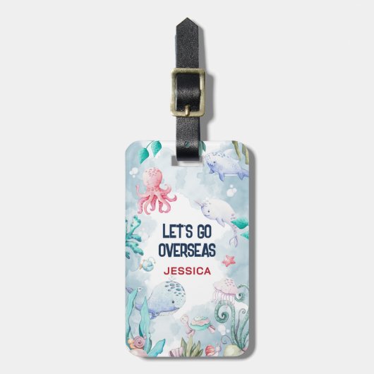 かわいい子ども海外行こう'海旅行 ラゲッジタグ (正面縦)