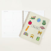 かわいい子ども漫画の学校の思い出がパーソナライズ プランナー手帳 (ディスプレー)
