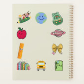 かわいい子ども漫画の学校の思い出がパーソナライズ プランナー手帳 (裏面)