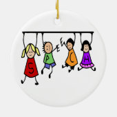 かわいい子ども漫画の持ち主スピーチの言葉 セラミックオーナメント (裏面)