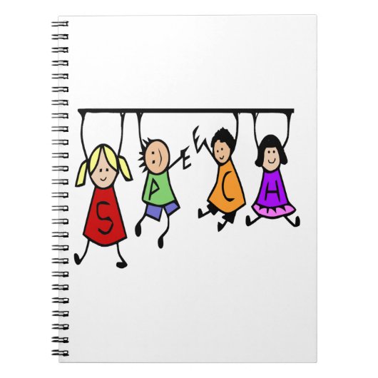 かわいい子ども漫画の持ち主スピーチの言葉 ノートブック (正面)