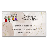 かわいい子ども漫画の持ち主スピーチの言葉 マグネット名刺 (正面)