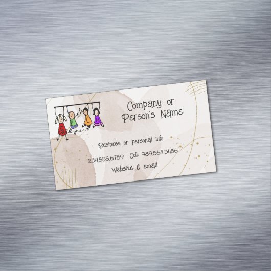 かわいい子ども漫画の持ち主スピーチの言葉 マグネット名刺 (インサイチュ)