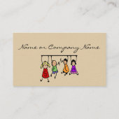 かわいい子ども漫画の持ち主スピーチの言葉 名刺 (裏面)