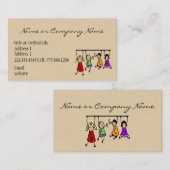 かわいい子ども漫画の持ち主スピーチの言葉 名刺 (正面/裏面)