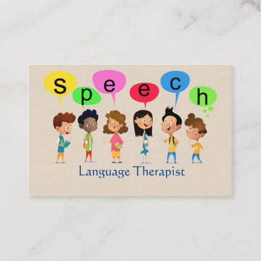 かわいい子ども漫画の持ち主スピーチの言葉 名刺 (裏面)