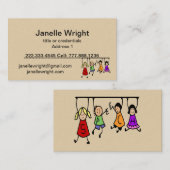 かわいい子ども漫画の持ち主スピーチの言葉 名刺 (正面/裏面)